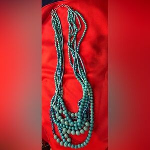 Chico's Aqua Multi-Strand Necklace